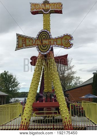 MIDDLEBURY, CT - MAY 27: Quassy Amusement Park in Middlebury, Connecticut, as seen on May 27, 2017. It has been a staple in Connecticut entertainment for over 100 years.