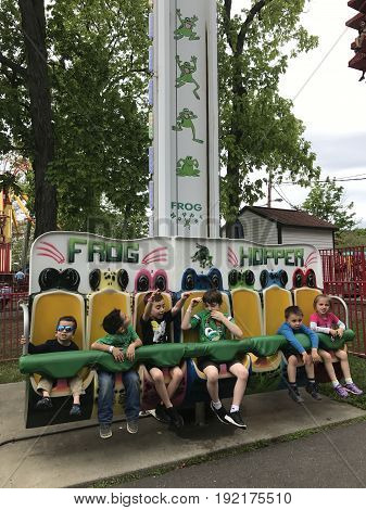MIDDLEBURY, CT - MAY 27: Quassy Amusement Park in Middlebury, Connecticut, as seen on May 27, 2017. It has been a staple in Connecticut entertainment for over 100 years.