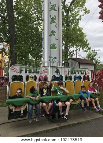 MIDDLEBURY, CT - MAY 27: Quassy Amusement Park in Middlebury, Connecticut, as seen on May 27, 2017. It has been a staple in Connecticut entertainment for over 100 years.