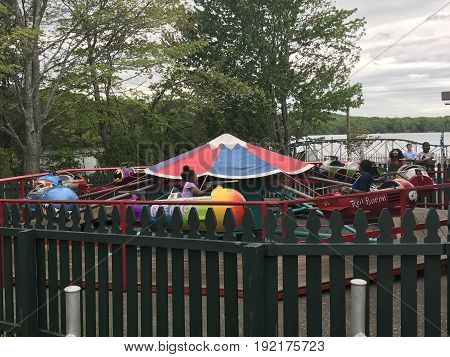 MIDDLEBURY, CT - MAY 27: Quassy Amusement Park in Middlebury, Connecticut, as seen on May 27, 2017. It has been a staple in Connecticut entertainment for over 100 years.