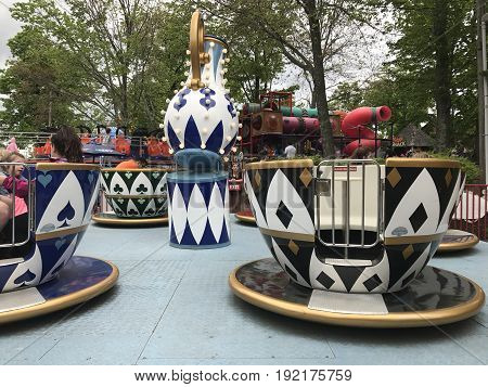 MIDDLEBURY, CT - MAY 27: Quassy Amusement Park in Middlebury, Connecticut, as seen on May 27, 2017. It has been a staple in Connecticut entertainment for over 100 years.