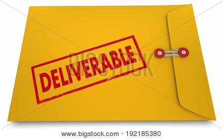 Deliverable Result Product Development Process Envelope, 3d Illustration