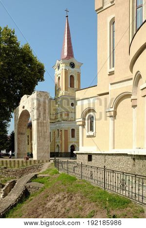 bell tower of Roman Catholic Church in Caransebes