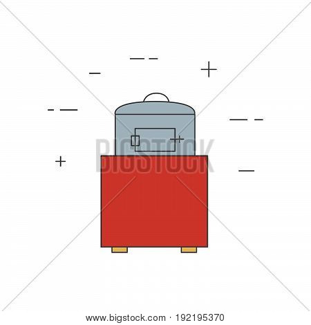 Combi Oven Steamer Line Icon.