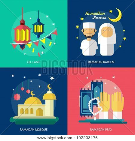 Ramadan Conceptual Design | Set of great flat design illustration concepts for religion, ramadan, islamic and much more.