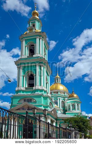 Moscow Russia - June 20 2017: Epiphany Cathedral on the street Spartakovskaya in Moscow Russia.