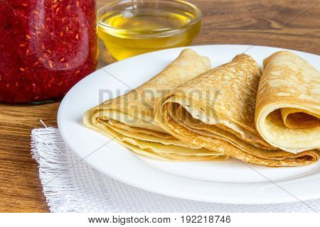 Crepes With Various Dressings - Jam And Honey