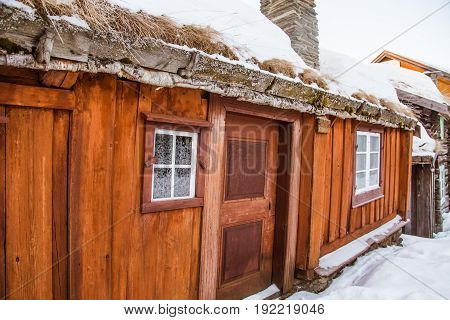 A Beautiful Historic Street Of A Small Norwegian Town Roros