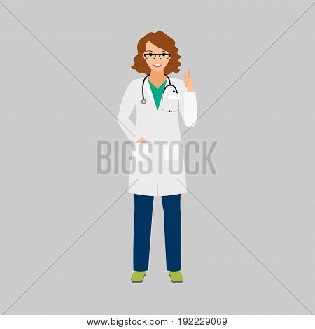 Epidemiologist medical specialist isolated vector illustration on grey background