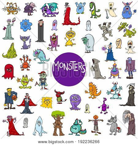 Cartoon Monster Characters Big Set