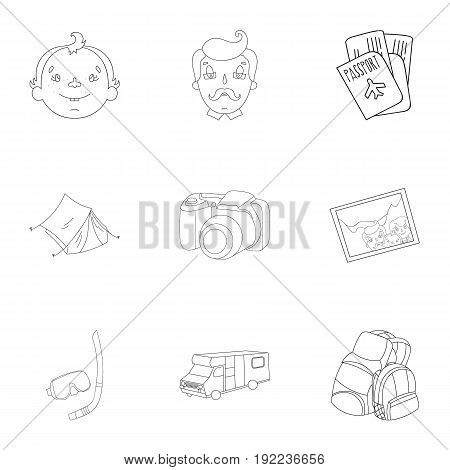 Family, family traditions, recreation. Family life.Family holiday icon in set collection on outline style vector symbol stock web illustration.