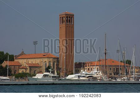 The old harbor of Murano island, Veneto, Italy