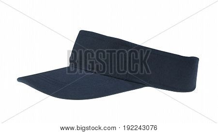 Blue sun visor with clipping path on white background