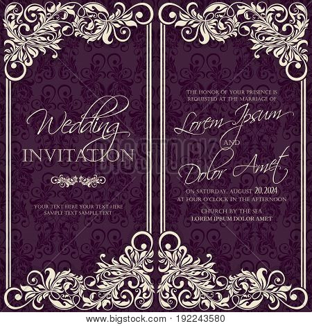 Wedding invitation and save the date cards. Also can be used as greeting cards birthday cards or party invitations.