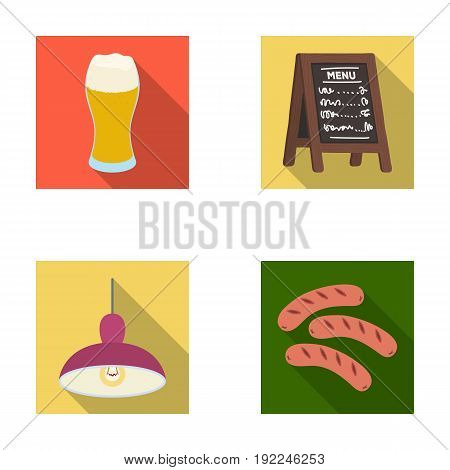Restaurant, cafe, beer, glass .Pub set collection icons in flat style vector symbol stock illustration .