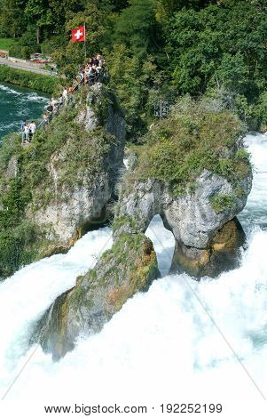 The Rhine Waterfalls At Neuhausen On Switzerland