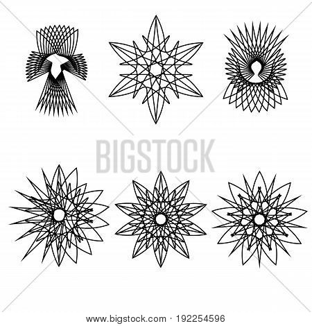 Astrology Geometric Pattern Set Pentogramm