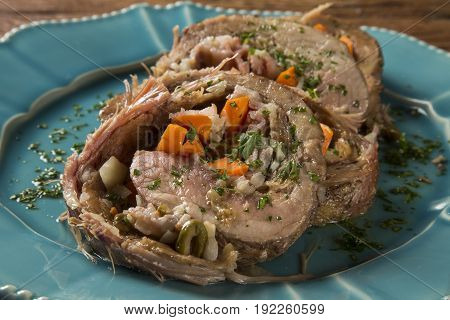 Meat Roll Filled With Potatoes Roasted Meat And Carrot - Matambre