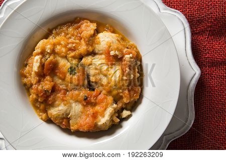 Peixada catarinense - brazilian fish stew. Gourmet food.
