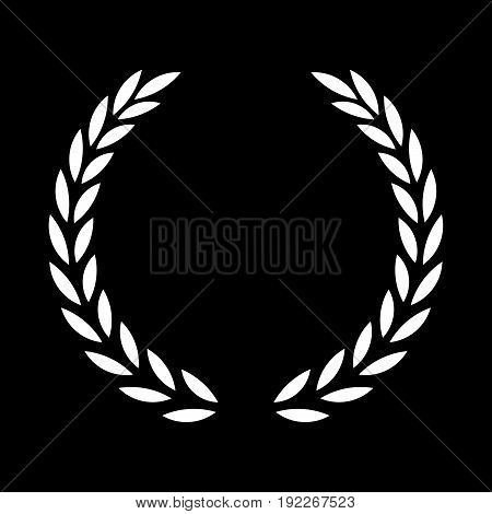 icon white laurel wreath - illustration Black dark icon laurel