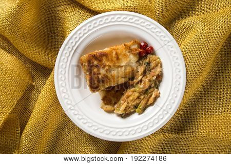 Fried Fish With Farofa - Traditional Amazonian Dish - Filhote Caboclo