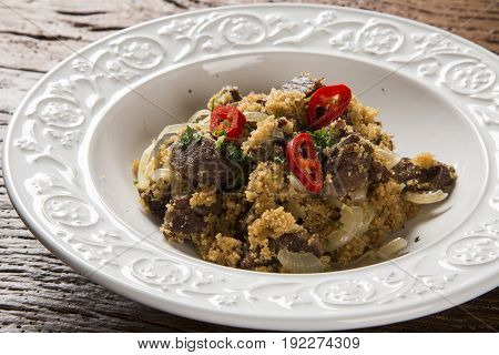Farofa With Dried Meat And Pepper