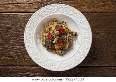 Farofa With Dried Meat And Pepper