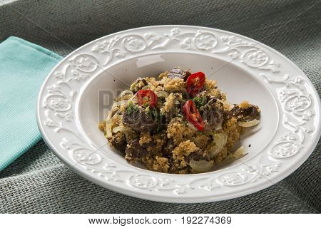 Farofa With Dried Meat And Pepper