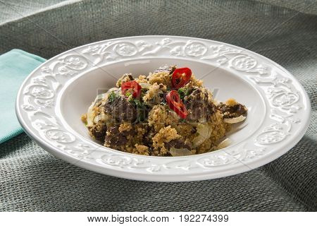 Farofa With Dried Meat And Pepper