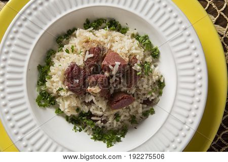Dried Meat With Rice - Traditional Bahia Food