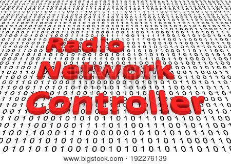 Radio network controller in the form of binary code, 3D illustration