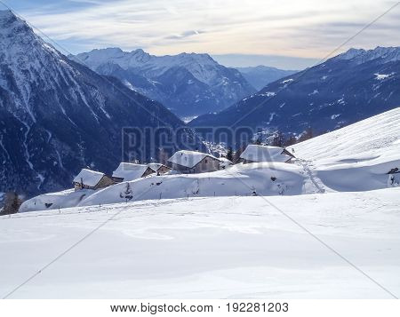 Val Blenio. Snowy Path