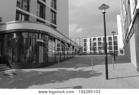 A sunny sommer day in new built area