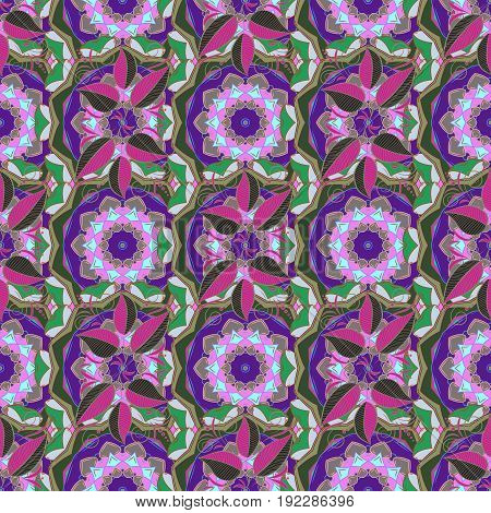 Floral seamless pattern with bright summer flowers in colors. Endless vector texture for romantic design decoration greeting cards posters wrapping for textile print and fabric.