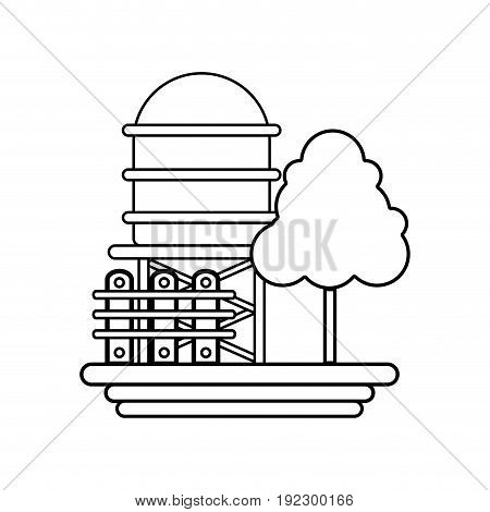line water tabk towel with tree and grid wood vector illustration
