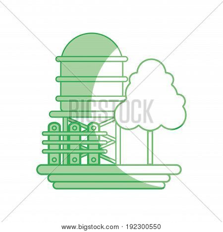 silhouette water tabk towel with tree and grid wood vector illustration
