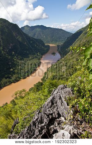 Nam Ou river in Nong Khiaw village, northern Laos
