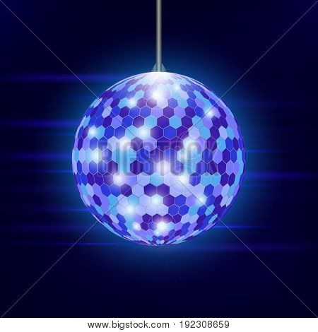 Disco ball. Dance, club. Vector illustration. Background