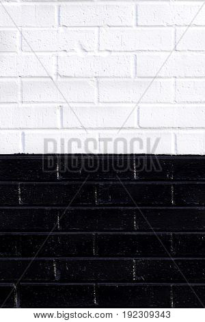 Black and white brick wall background. Spase for text. Verticale. Close up.