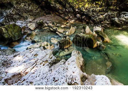 Martvil Canyon, Georgia, Kutaisi. River, Lakes, Waterfalls.
