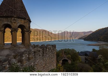 Zhinval Water Reservoir, And Ananuri Fortress, Georgia.