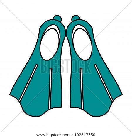 Flat line fins over white background vector illustration