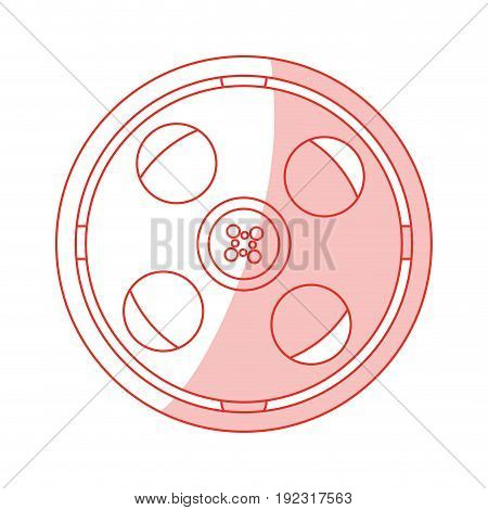Flat line monocromatic film roll over white background vector illustration