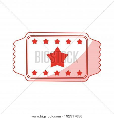 Flat line monocromatic ticket over white background vector illustration