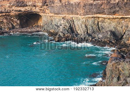 Caves Near Ajuy Village On Fuerteventura, Canary Island, Spain