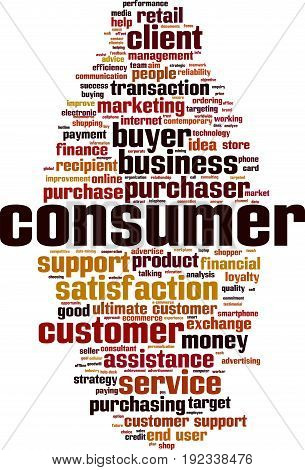 Consumer word cloud concept. Vector illustration on white