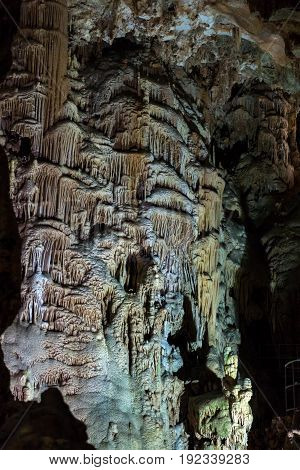 Cave stalactites, stalagmites, and other formations at Luray Caverns, Virginia