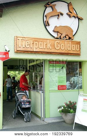 People Entering The Zoo Of Goldau On Switzerland