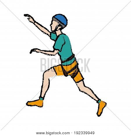 climber sport athletes climbing with equippment vector illustration