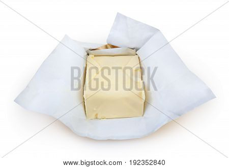 Butter isolated on white background with clipping path